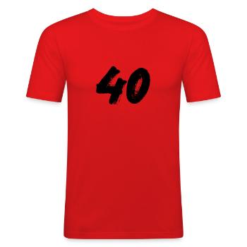 40 - T-shirt près du corps Homme - rouge - Devant - Jaron (178cm)