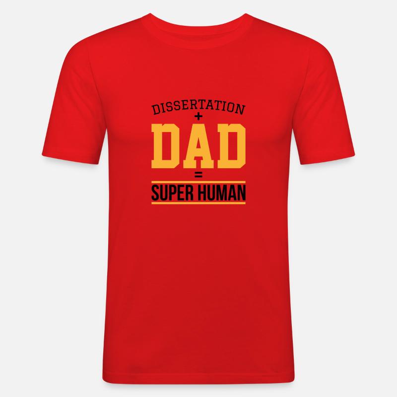 Dissertation dad Phd Student Geschenk - Männer Slim Fit T-Shirt - Rot