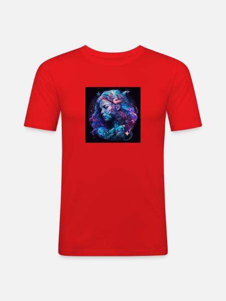 Aquarius - Männer Slim Fit T-Shirt - Rot