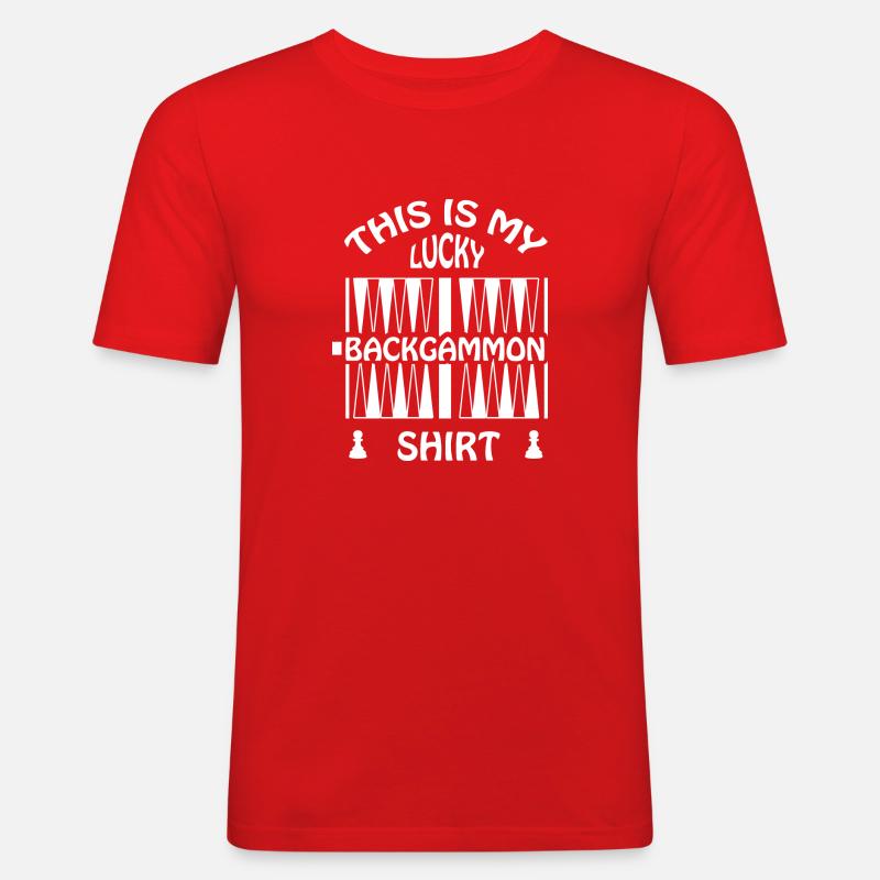 boardgame chess backgammon game night - Männer Slim Fit T-Shirt - Rot