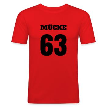 Mücke 63 Buddy Film Star Geschenk - Männer Slim Fit T-Shirt - Rot - Vorne - Jaron (178cm)