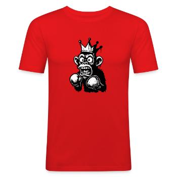 Crashing Monkey King Illustration - Men's Slim Fit T-Shirt - red - Front - Jaron (178cm)