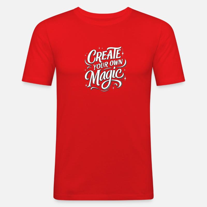 Create Your Own Magic Text - Men's Slim Fit T-Shirt - red