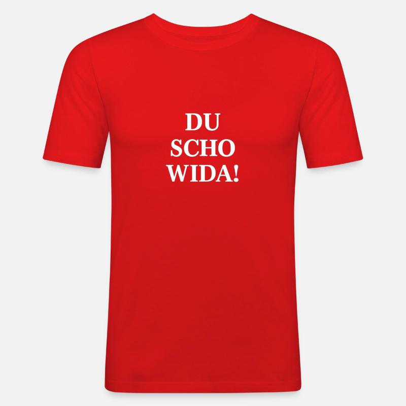 Du scho wida Bold Statement - Men's Slim Fit T-Shirt - red