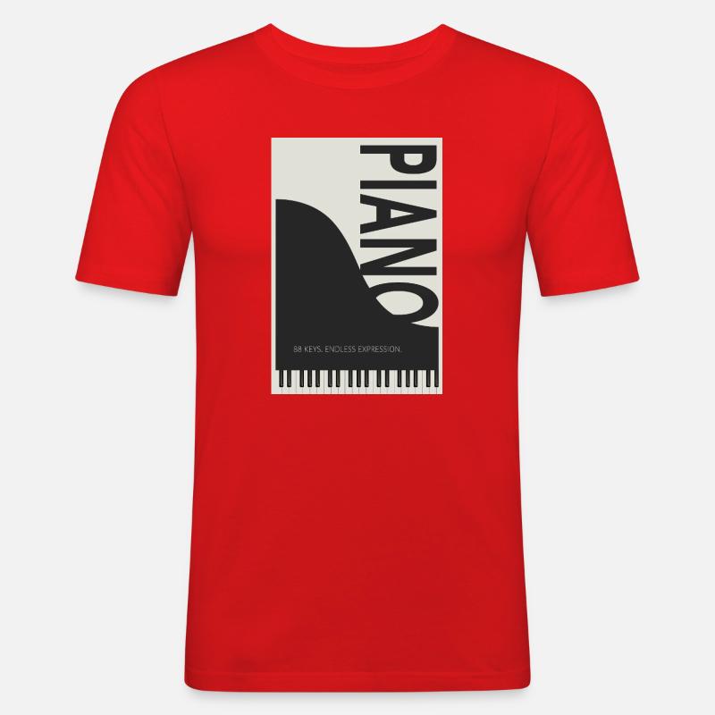 Piano – 88 Keys Endless Expression - Männer Slim Fit T-Shirt - Rot