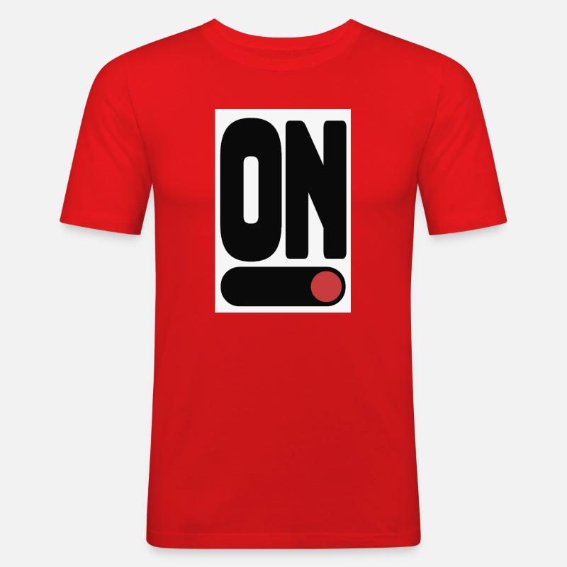 ON Statement Plakat Minimalistisk Design - Herre Slim Fit T-Shirt - rød