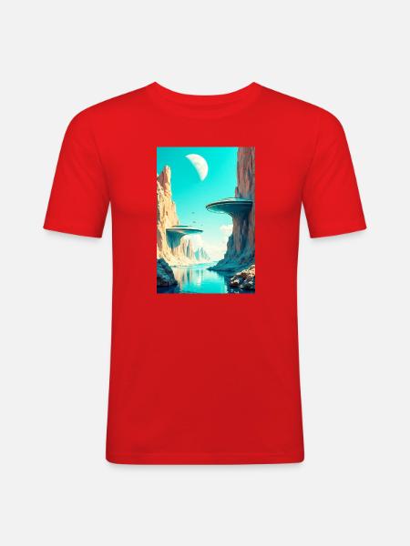 Humanity Finally Finds Its New Home in Space - Men's Slim Fit T-Shirt - red