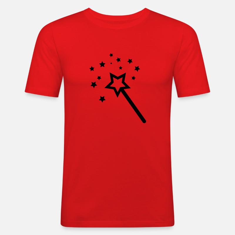 zauberstab - Männer Slim Fit T-Shirt - Rot