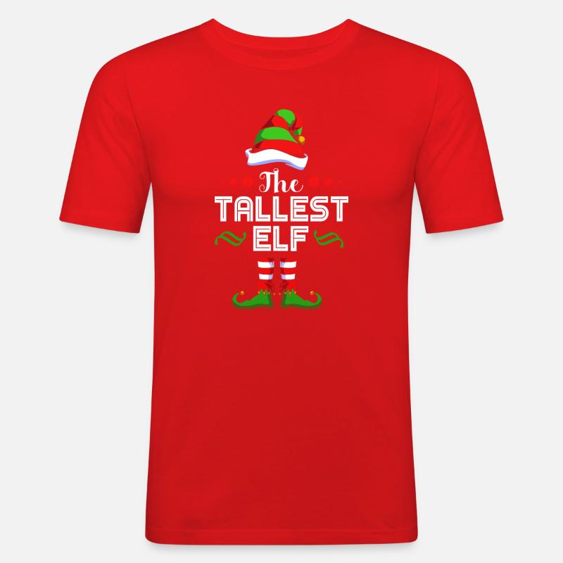 Elfe Elf Weihnachtsgeschenk - Männer Slim Fit T-Shirt - Rot