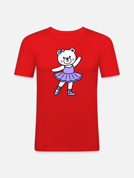 Bear ballet - Men's Slim Fit T-Shirt - red