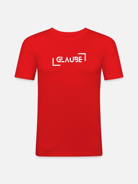 Glaube - Männer Slim Fit T-Shirt - Rot