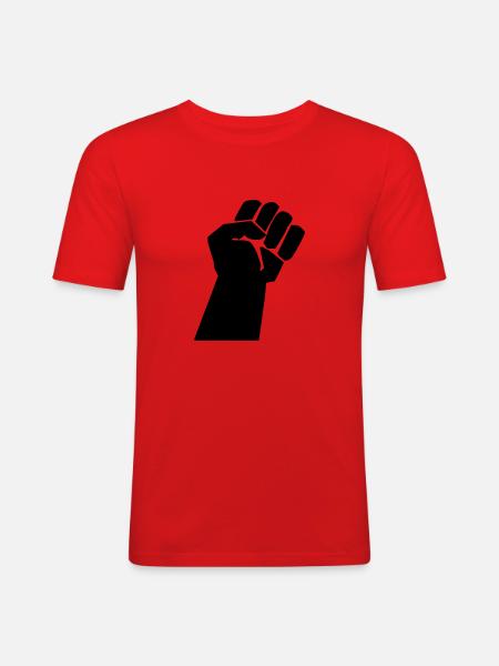 revolt fist - T-shirt près du corps Homme - rouge