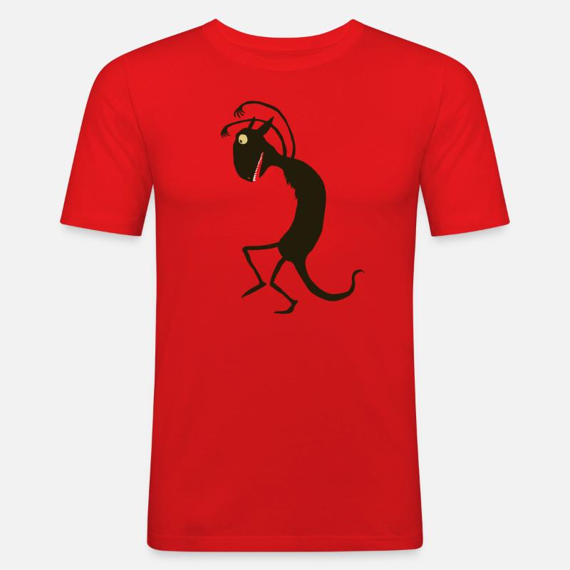 schleichendes Monster - Männer Slim Fit T-Shirt - Rot