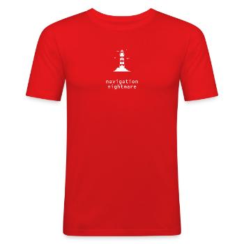 Arawara - Navigation Nightmare - Männer Slim Fit T-Shirt - Rot - Vorne - Jaron (178cm)