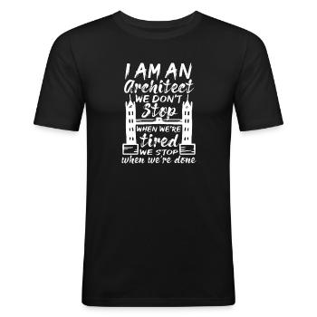 Student Architecture Architect Architectural Studies - Men's Slim Fit T-Shirt - black - Front - Nik (191cm)
