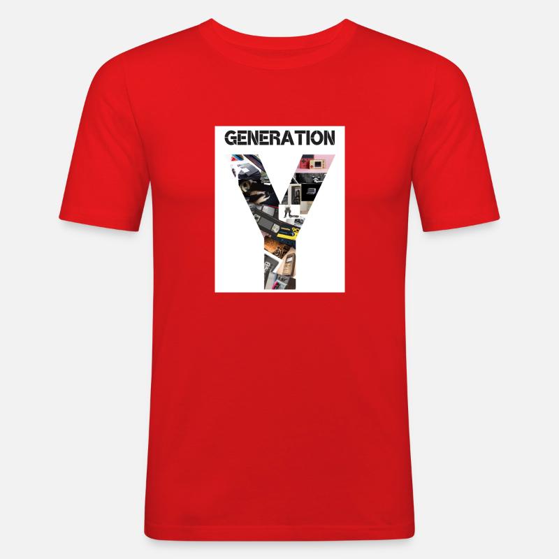 Generation Y, MILLENNIALS - Männer Slim Fit T-Shirt - Rot