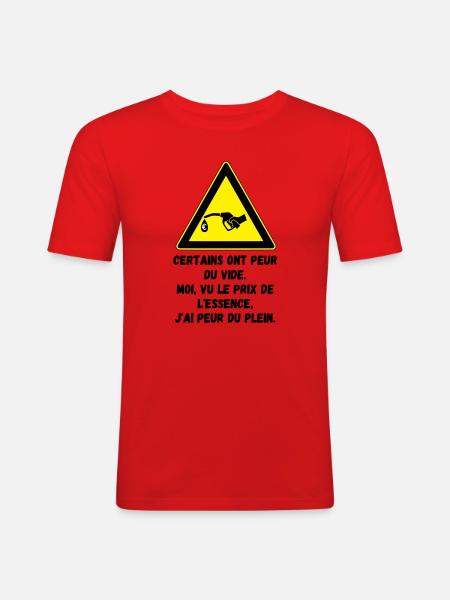 Peur du plein d'essence - T-shirt près du corps Homme - rouge