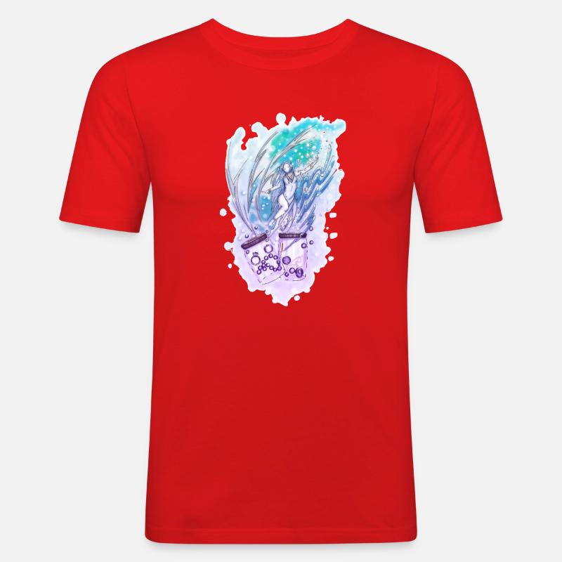 Wicca Wassermann Nixe Sternzeichen - Männer Slim Fit T-Shirt - Rot