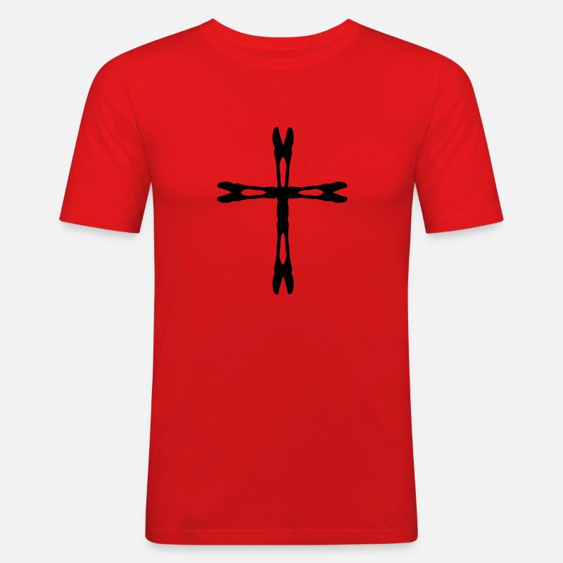 cross x_vec_1 de - Männer Slim Fit T-Shirt - Rot