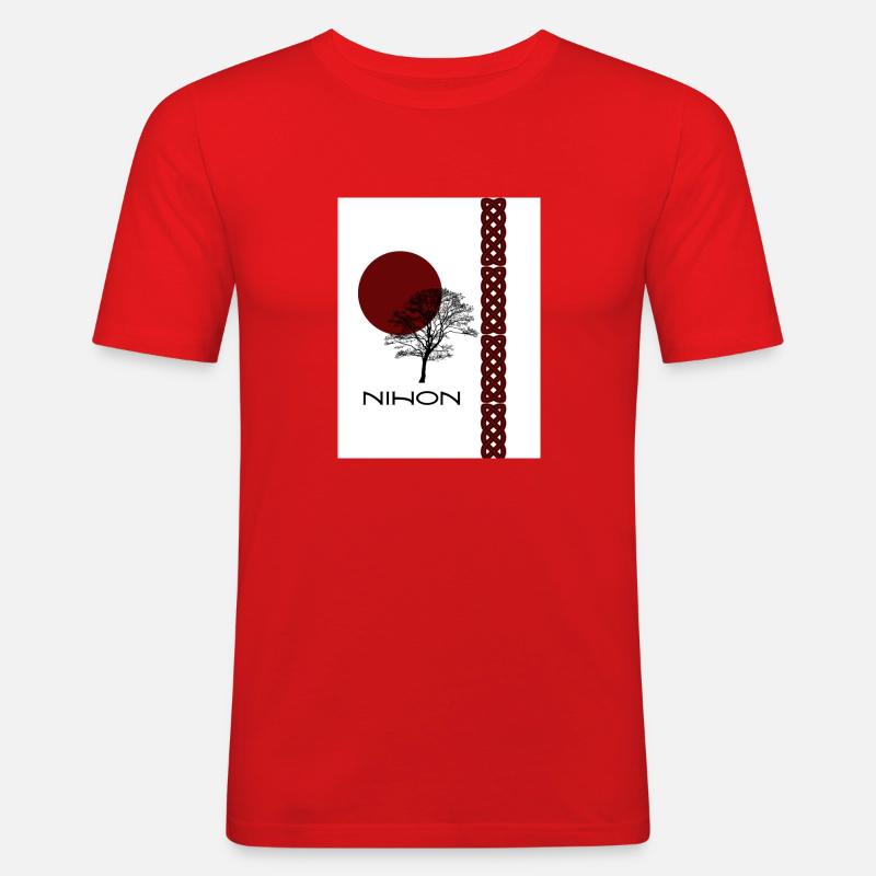 Nihonbaum - Männer Slim Fit T-Shirt - Rot