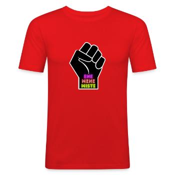 ENE MENE MISTE - Männer Slim Fit T-Shirt - Rot - Vorne - Jaron (178cm)