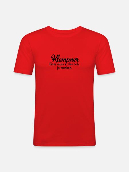 Klempner - Männer Slim Fit T-Shirt - Rot
