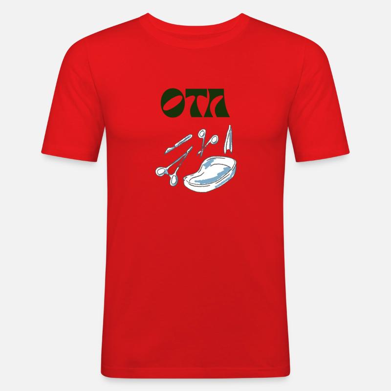 Operationstechnische Assistenz Logo  - Männer Slim Fit T-Shirt - Rot