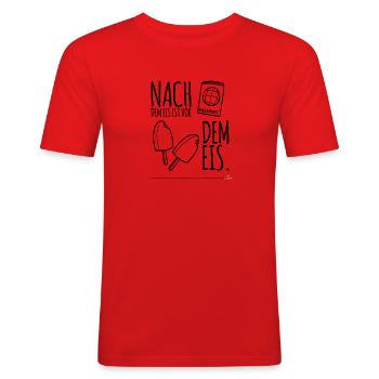 eis - Männer Slim Fit T-Shirt - Rot - Vorne - Jaron (178cm)