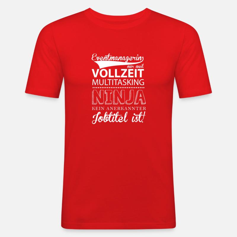 Ninja-Eventmanagerin - Männer Slim Fit T-Shirt - Rot
