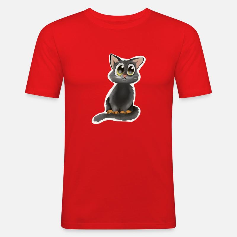 Leo - Männer Slim Fit T-Shirt - Rot