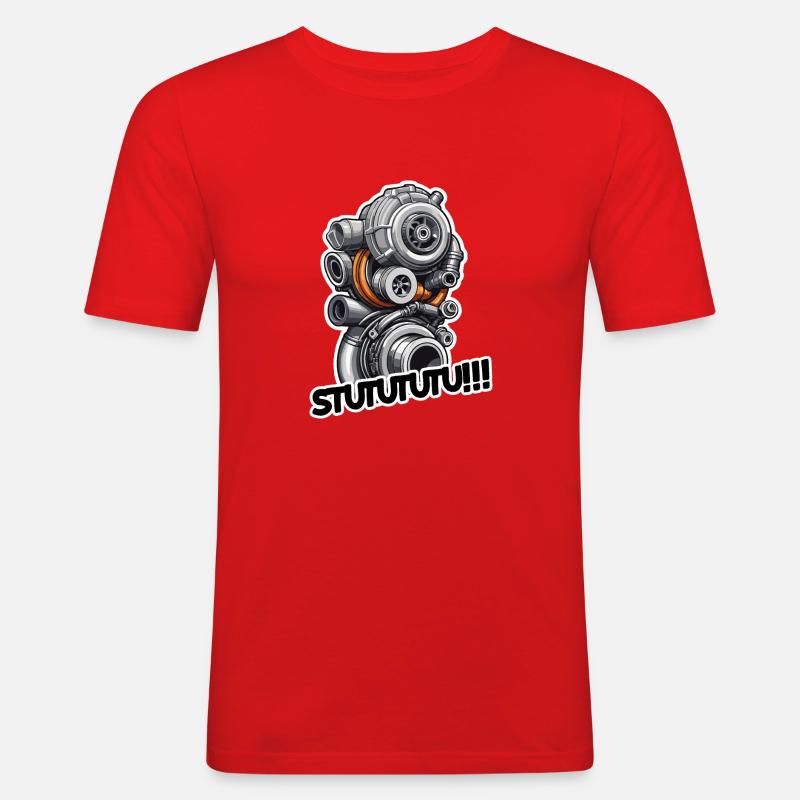 STUTUTUTU - Männer Slim Fit T-Shirt - Rot