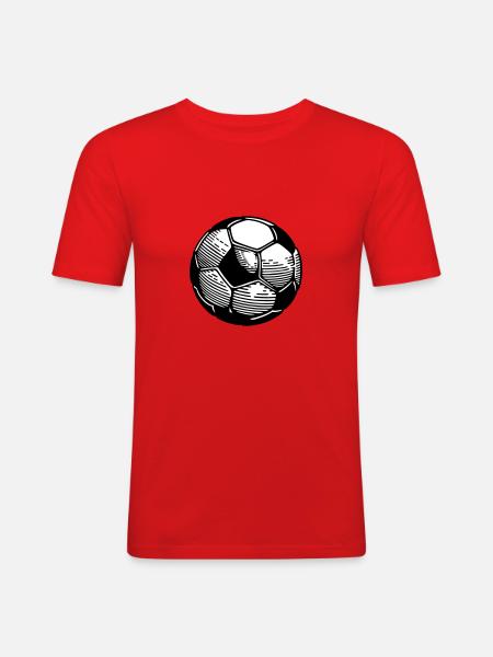 Fußball Ball - Männer Slim Fit T-Shirt - Rot