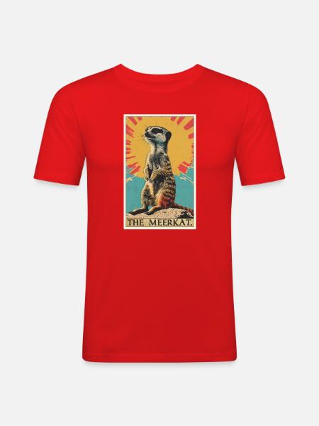 Suricate Erdmännchen - T-shirt près du corps Homme - rouge