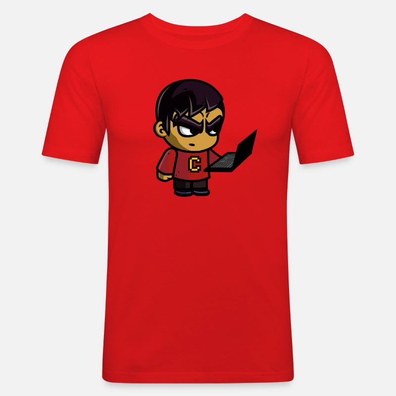 Cody der Encoder - Männer Slim Fit T-Shirt - Rot