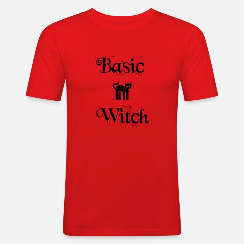 Basic Witch - Männer Slim Fit T-Shirt - Rot