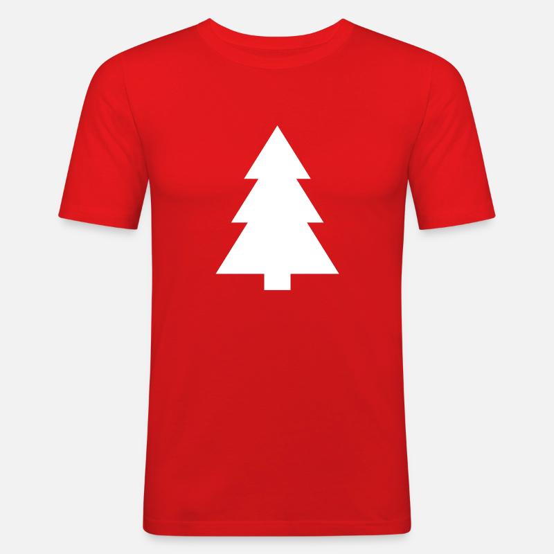 Fir Tree Vector - Men's Slim Fit T-Shirt - red
