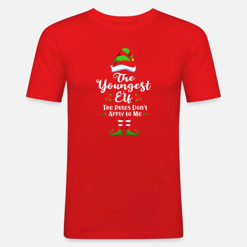 Elfe Elf Weihnachtsgeschenk Sohn Bruder - Männer Slim Fit T-Shirt - Rot