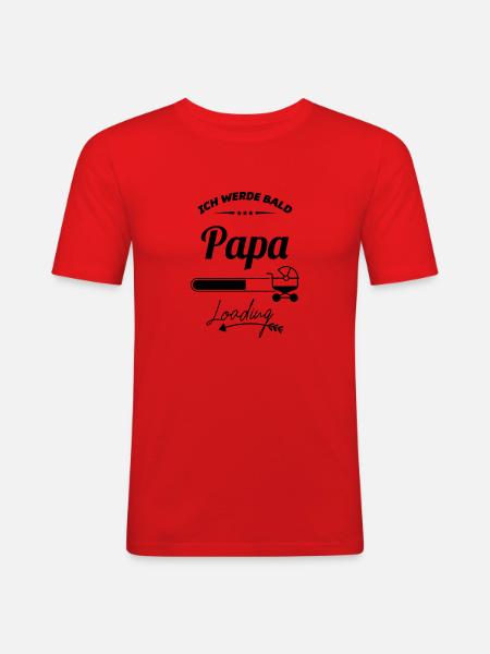 ich werde bald papa - Männer Slim Fit T-Shirt - Rot