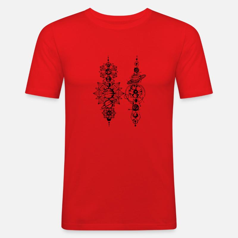 Geometrie - Männer Slim Fit T-Shirt - Rot