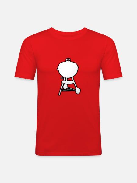 Kugelgrill - Männer Slim Fit T-Shirt - Rot