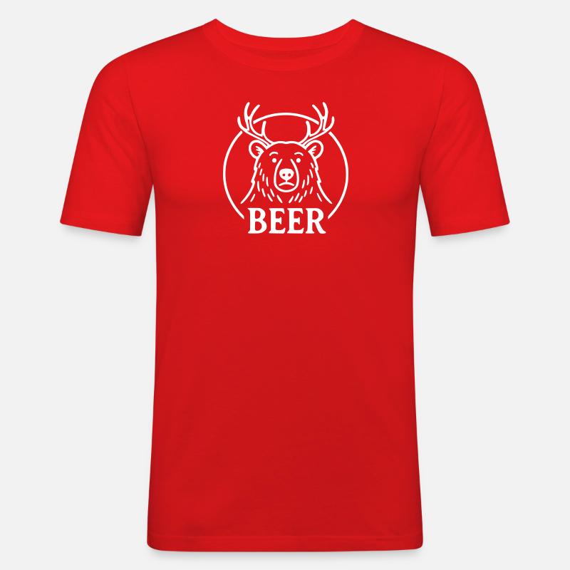 Bier - Männer Slim Fit T-Shirt - Rot