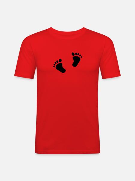 Babyfüße - Männer Slim Fit T-Shirt - Rot
