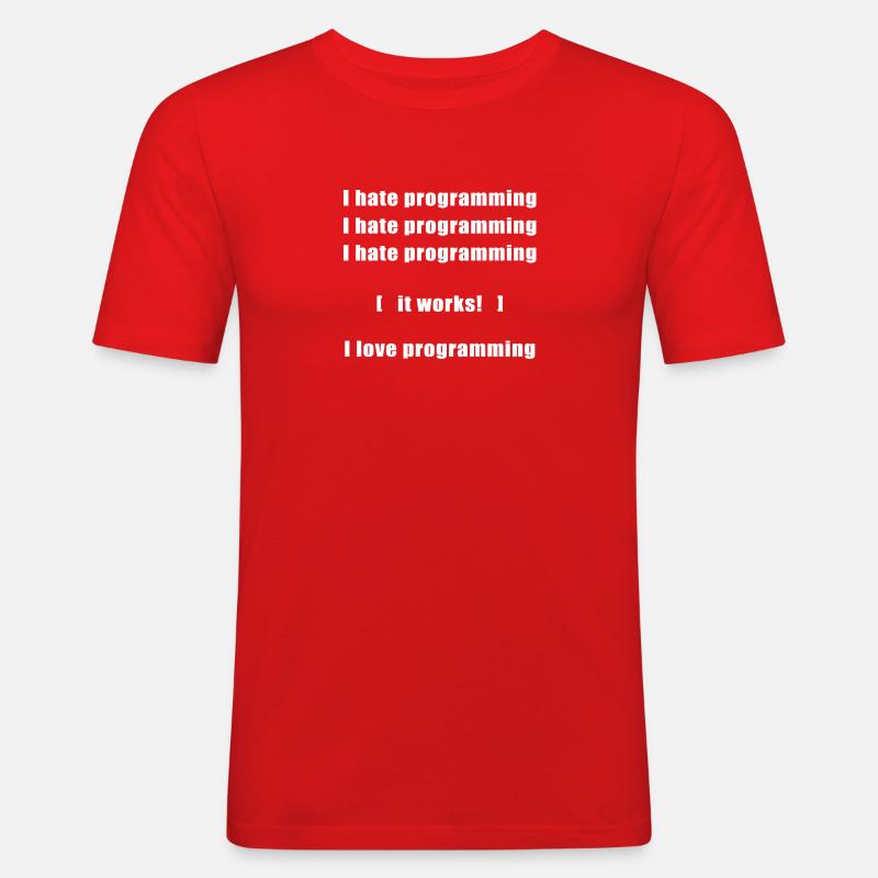 Code Programming - Men's Slim Fit T-Shirt - red