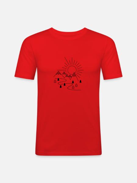 mountains - Men's Slim Fit T-Shirt - red