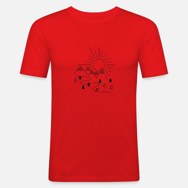 Ski - Männer Slim Fit T-Shirt - Rot