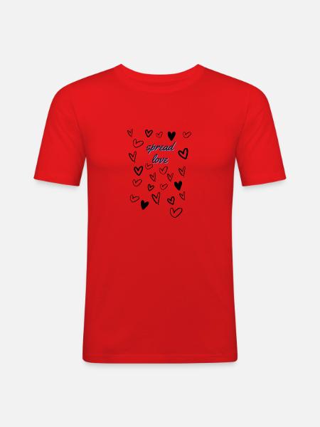 spread love - Männer Slim Fit T-Shirt - Rot