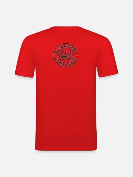 Schildegard Turtle Badge - Men's Slim Fit T-Shirt - red
