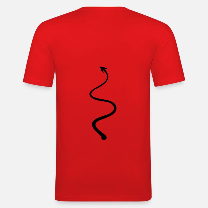 Teufelsschwanz - devil tail - Männer Slim Fit T-Shirt - Rot