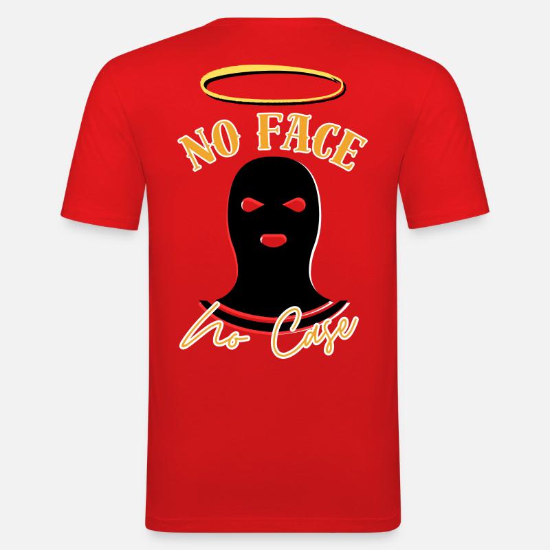 Kein Gesicht, kein Fall - Männer Slim Fit T-Shirt - Rot
