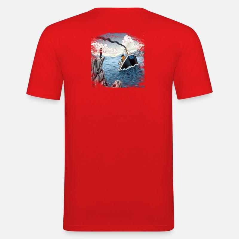 Satire Schweizer Neutralitat - Männer Slim Fit T-Shirt - Rot